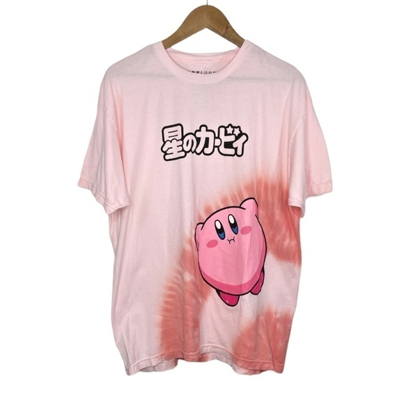 𝅺BoxLunch Nintendo Kirby Hovering Radial Dye T-Shirt Pink Unisex NWT - Picture 1 of 8